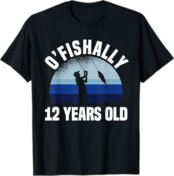 Ofishally 12 Years Old Fisherman 12th Birthday Fishing T-Shirt
