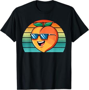 Funny Cool Peach with Shades Retro Summer Vibes T-Shirt