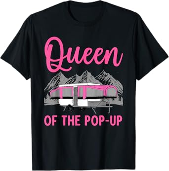 Pop Up Camper Art For Women Girls Pop Up Trailer Camping T-Shirt