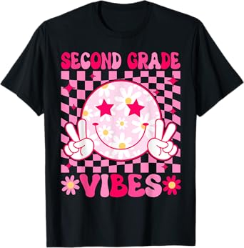 Second Grade Vibes Back To School 2nd Grade Teacher Students T-Shirt for Men Women Kids