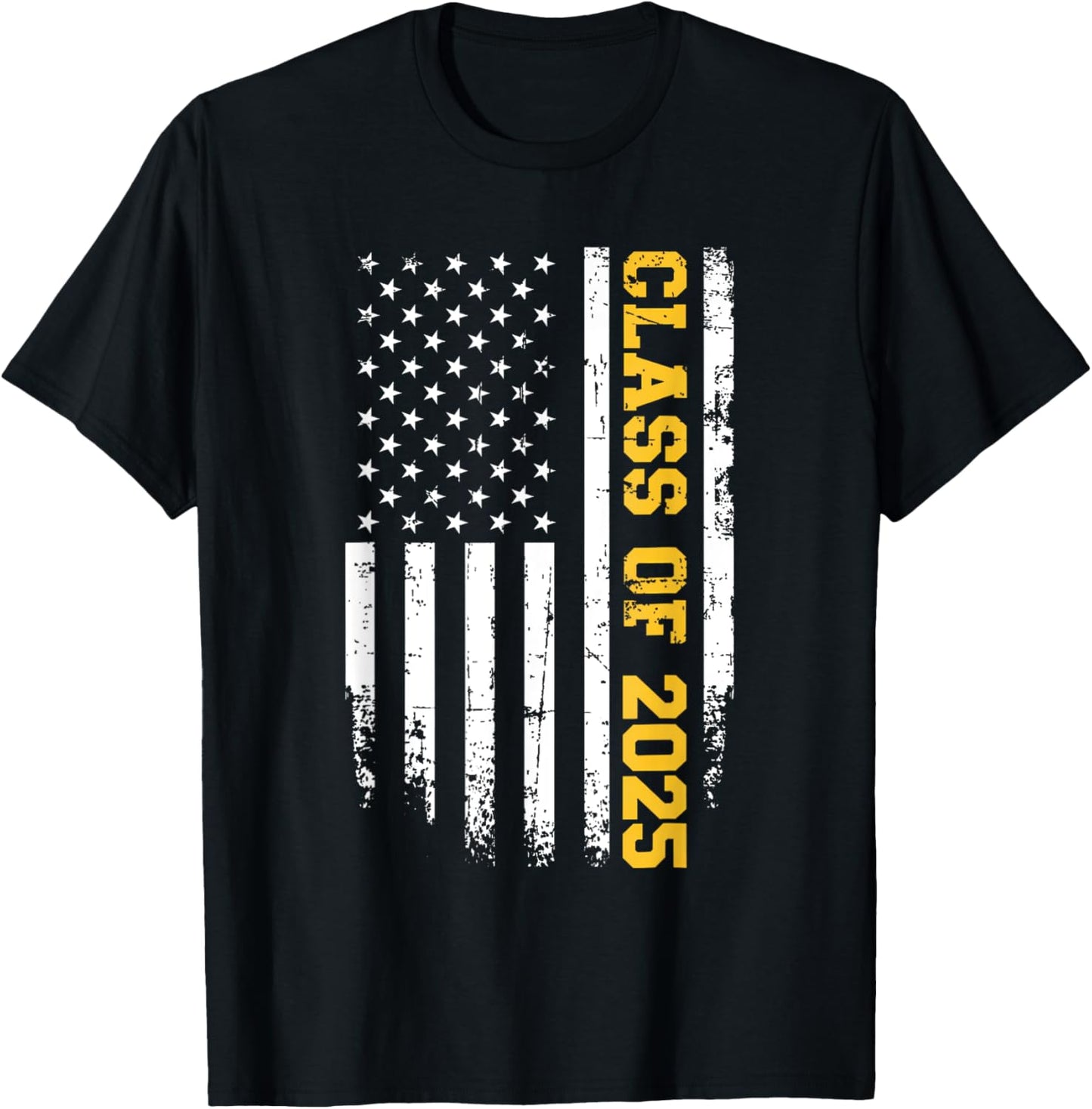 Senior Class Of 2025 Graduation Us USA Vintage American Flag T-Shirt