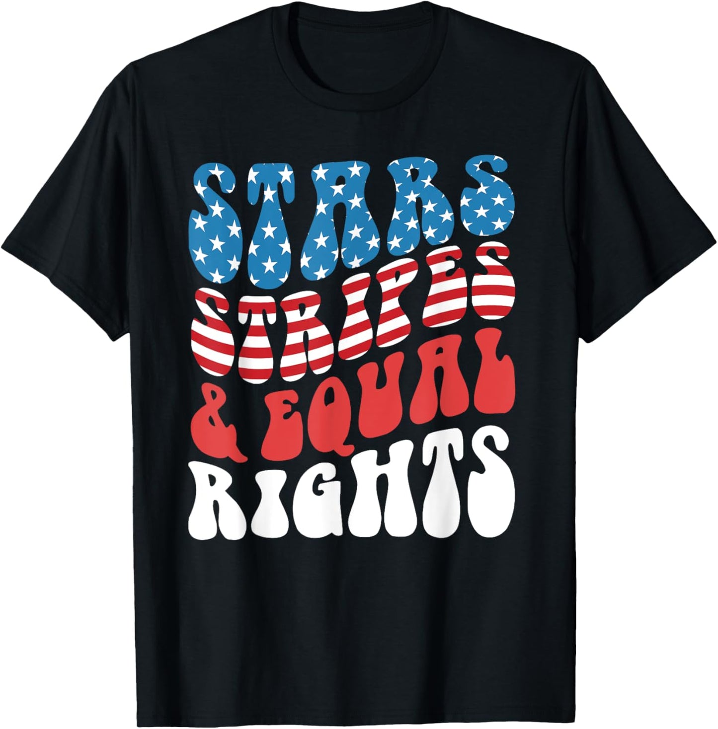 Stars Stripes And Equal Rights Retro 4th Of July T-shirt