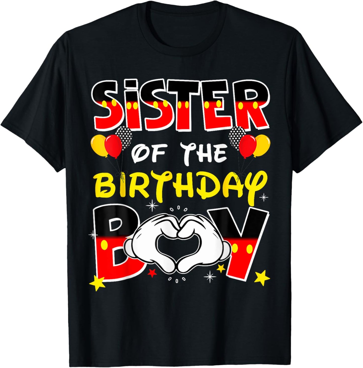 Sister Of The Birthday Boy Family Party Decor Matching T-Shirt