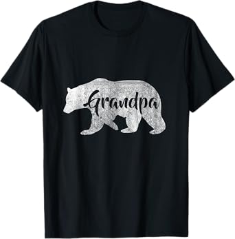 Men's Grandpa Bear T-Shirt Awesome Camping Gramps Tee T-Shirt