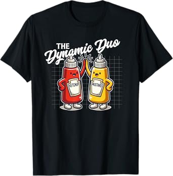 Ketchup Mustard Dynamic Duo Best Friends Funny Condiment T-Shirt