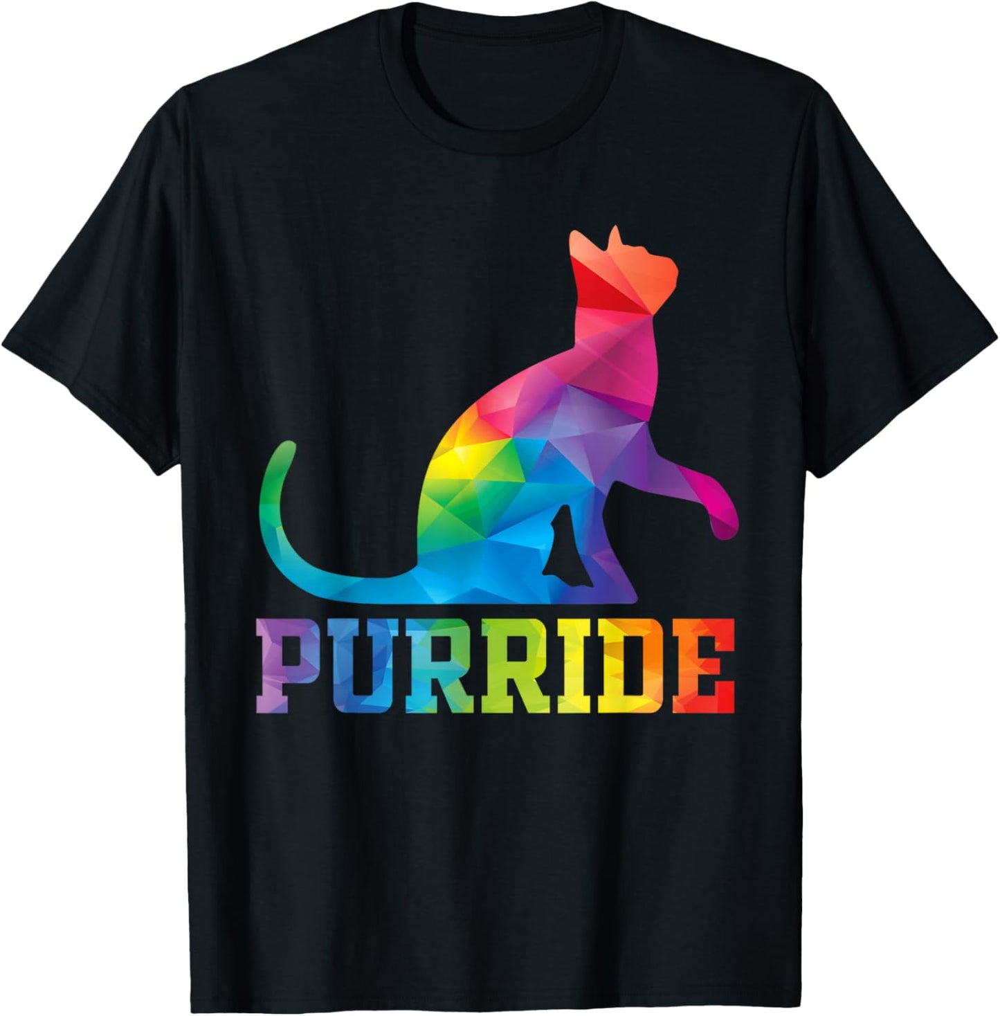 Purride Pride Cat LGBT Gay Pride Month Cute Pet Rainbow Flag T-Shirt