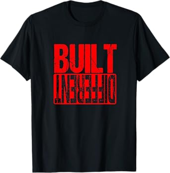 Red Built Different Red Color Graphic Red T-Shirt