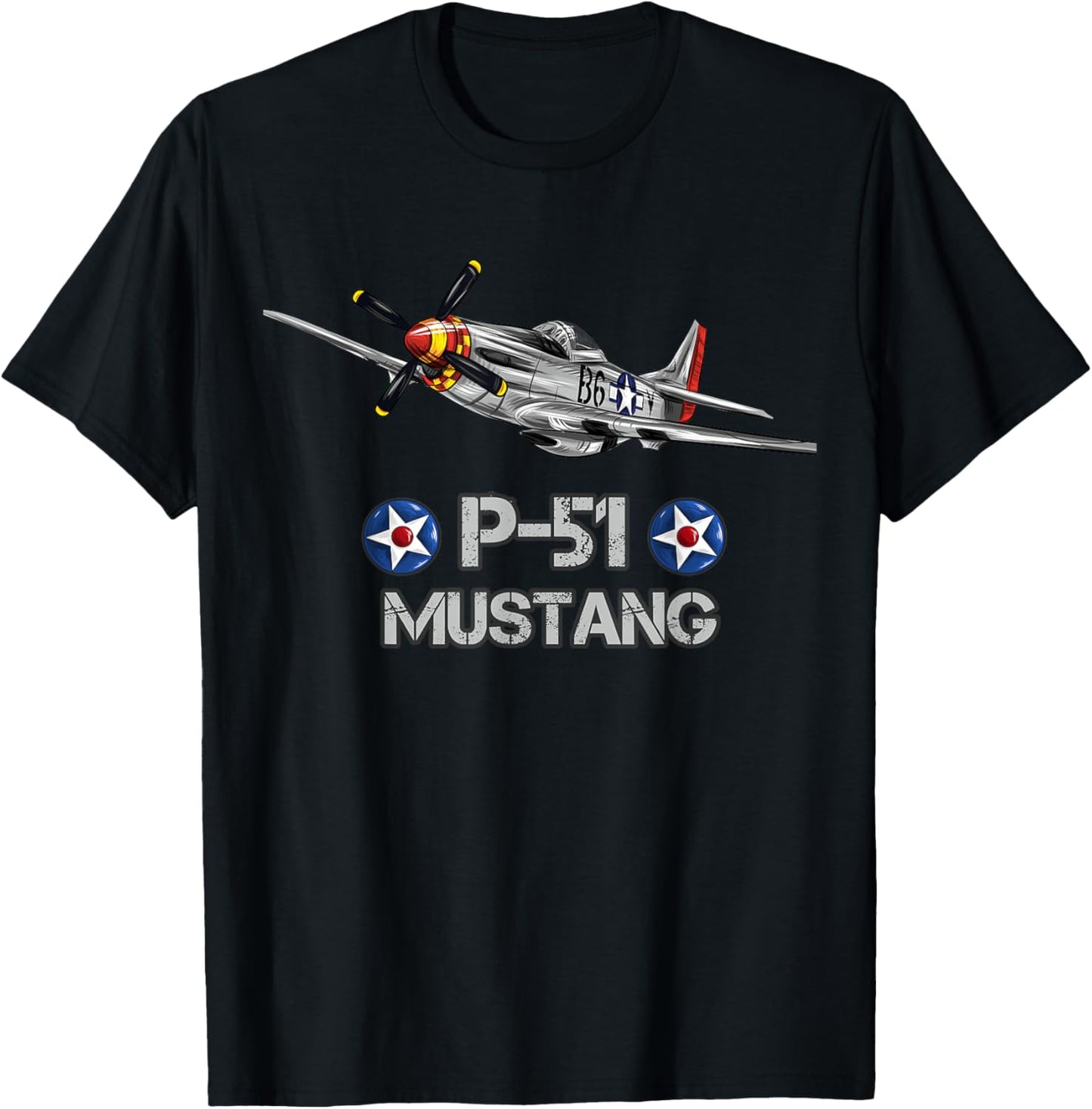 American World War 2 P-51 Mustang Fighter Airplane T-Shirt