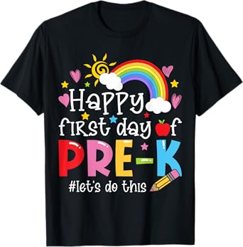 Happy First Day Of Pre-K Pencil Teacher Kids Back To School T-Shirt