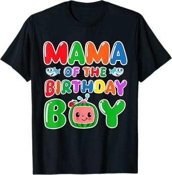 Mama Of The Birthday Boy Funny melon Family Party Matching T-Shirt