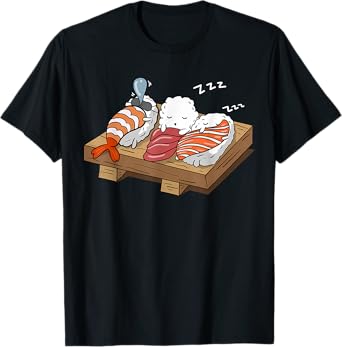 Funny Sleeping Sushi Japanese Foodie Sleepy Sushi Sleep T-Shirt