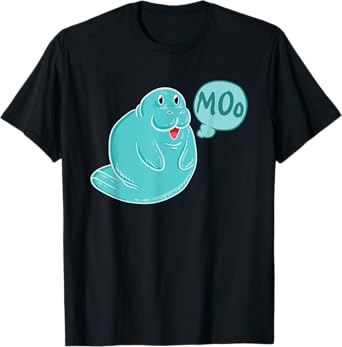 Manatee Sea Cow Moo T-Shirt Funny Manatee Shirt Animal Gift T-Shirt