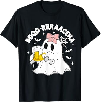 Boo-racha Funny Halloween Ghost Beer Design Borracha Funny T-Shirt