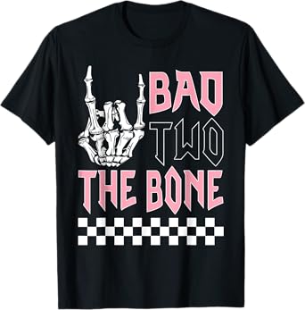 Bad Two The Bone Party Decorations 2 Years Old Birthday Kids T-Shirt