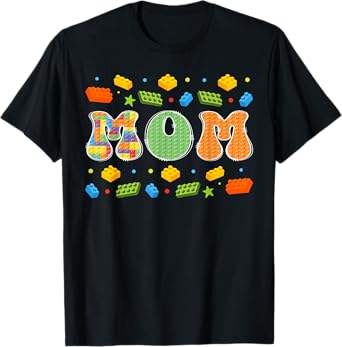 Mom Building Bricks Block Master Builder Matching T-Shirt
