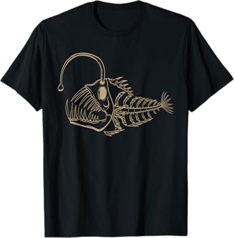 Fish Skeleton Bones Printed Fishing Apparel Item T-Shirt