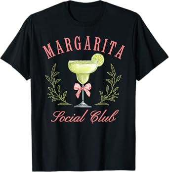Margarita Social Club Beach Vibes Trendy Summer Girls Club T-Shirt