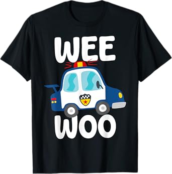Wee Woo Police Car Funny Police Officer Cop Toddler Boys T-Shirt