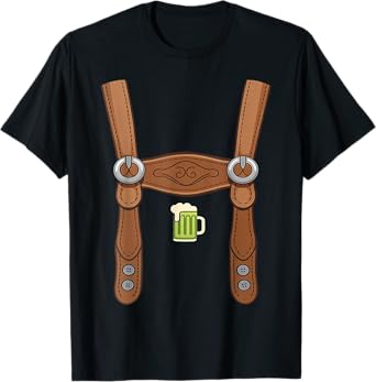 Lederhosen Suspenders Oktoberfest Bavarian Munich Beer T-Shirt