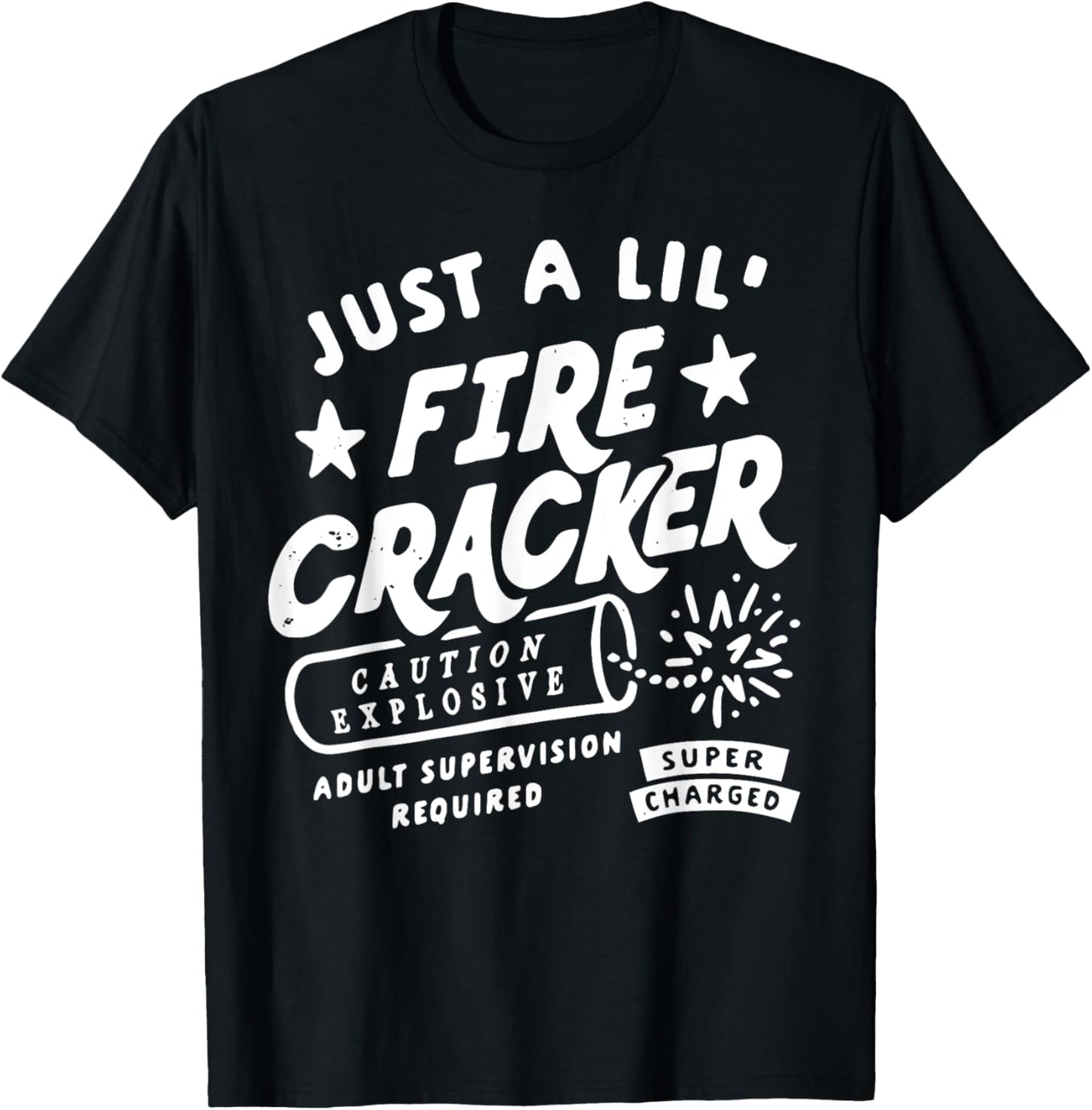 Funny Just A Lil' Firecracker Cute Toddler Youth 4th of July T-Shirt