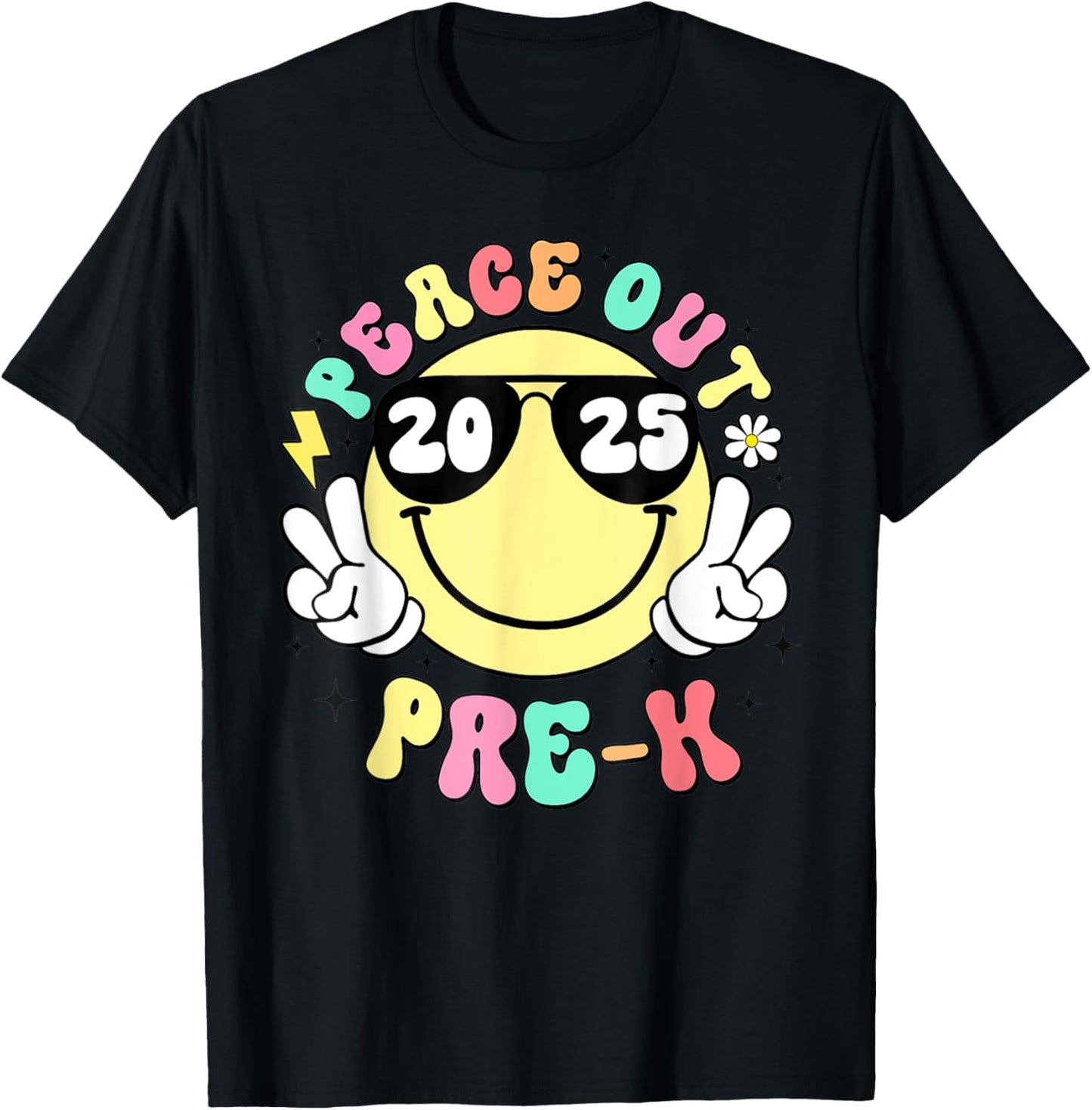 Peace Out Pre-K Retro Graduation Last Day Of Preschool Tee | TeeBrew