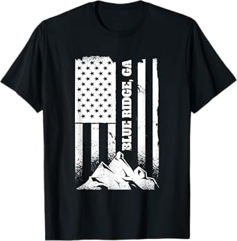 Blue Ridge GA Georgia American Distressed Patriotic Flag T-Shirt for Women Kids Men