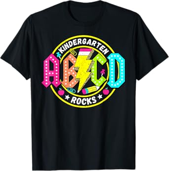Kindergarten Rocks ABCD Back To School Funny Rock Teacher T-Shirt