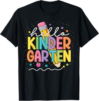 Hello Kindergarten Team Pencil Back To School Teacher T-Shirt