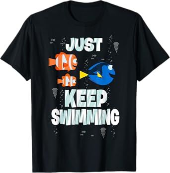 Disney Pixar Finding Dory Just Keep Swimming Clown Fish Crew T-Shirt