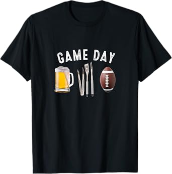 Game Day Beer Football BBQ Tailgating Party Essentials T-Shirt