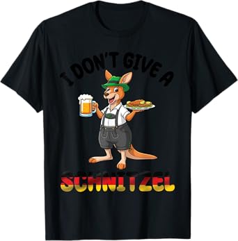 Kangaroo Lederhosen Beer I Dont Give A Schnitzel Oktoberfest T-Shirt