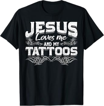 Inked Jesus Prayer Tattooed Christian Tattoo Artist Tattoo T-Shirt