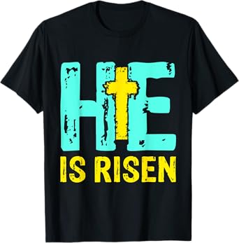 He is Risen Jesus Christian Happy Easter Women Kids Girls T-Shirt