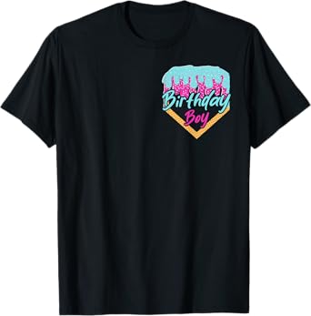 Baseball 8 Year Old Ice Cream Drip 8th Birthday Boy Number 8 T-Shirt