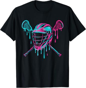 Lacrosse Drip for Boys Helmet Lax - Sticks Cool Graphic T-Shirt