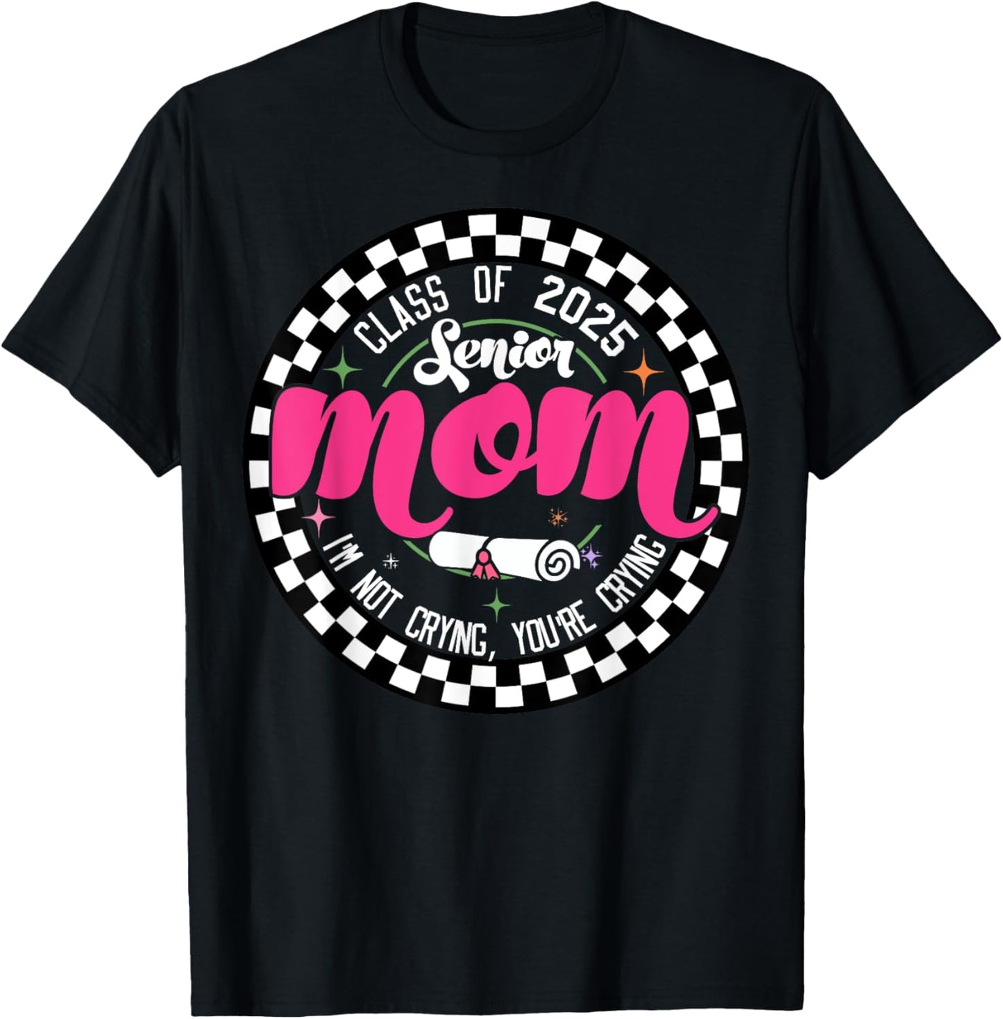 Senior Mom 2025 Proud Mom Of A Class Of 2025 Graduate Retro T-Shirt