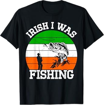 Irish Gifts I Was Fishing Fisherman St Patricks Day Boys T-Shirt