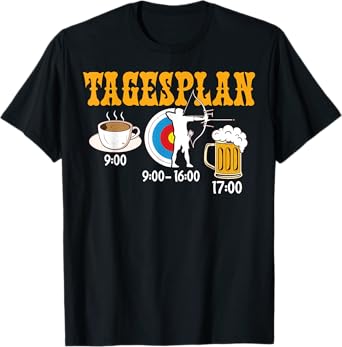 Funny Archery Coffee Beer Daily Plan Humor Gifts T-Shirt