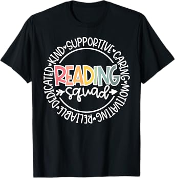 Reading Squad Teacher Reader Librarian Interventionist Team T-Shirt