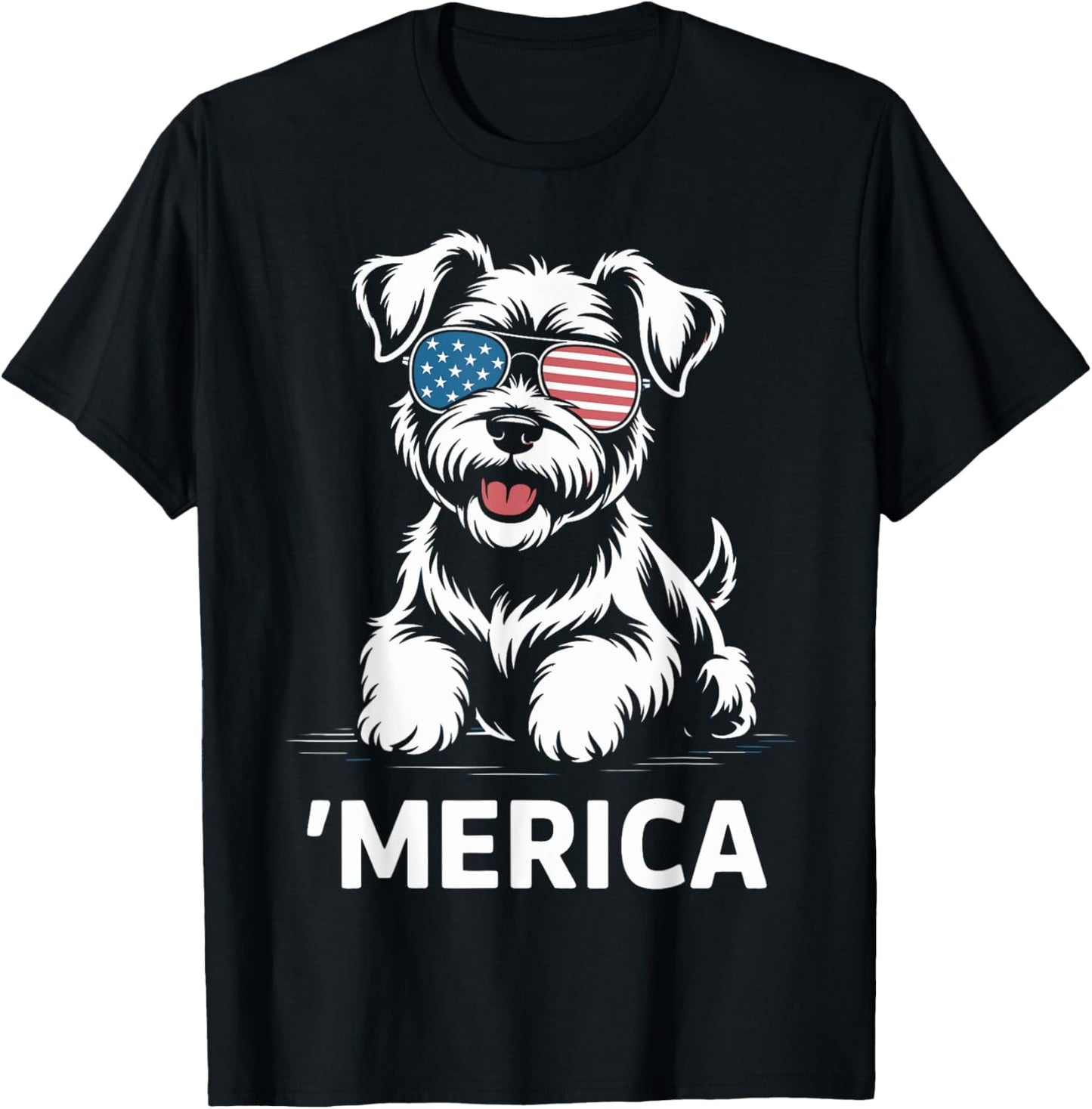 Miniature Schnauzer 4th Of July ‘merica Patriotic T-shirt