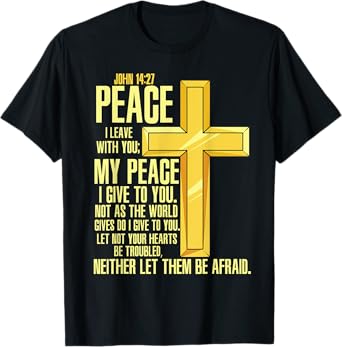 Cross - Bible Verse John 14:27 - Church T-Shirt