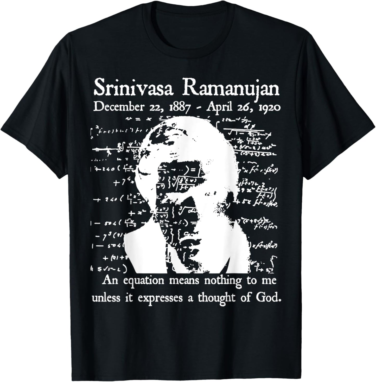 Nerdy Ramanujan Math Quote Vintage Math Teacher Tee by TeeBrew