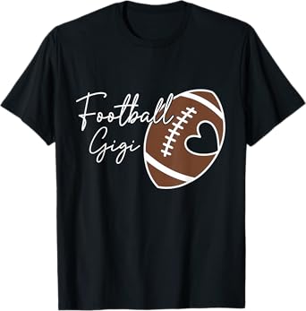 Football Gigi Love Football Player Heart T-Shirt
