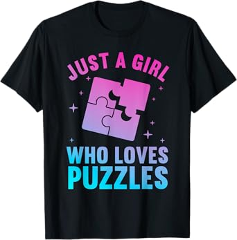 Cool Puzzle Design For Women Girls Jigsaw Lover Puzzle Piece T-Shirt