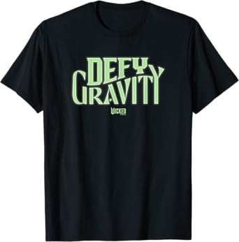 Wicked Unisex-Adult T-Shirt, Black, Small, Short Sleeve, Classic Fit, Modern Lightweight, Unique Wicked Design, Defy Gravity