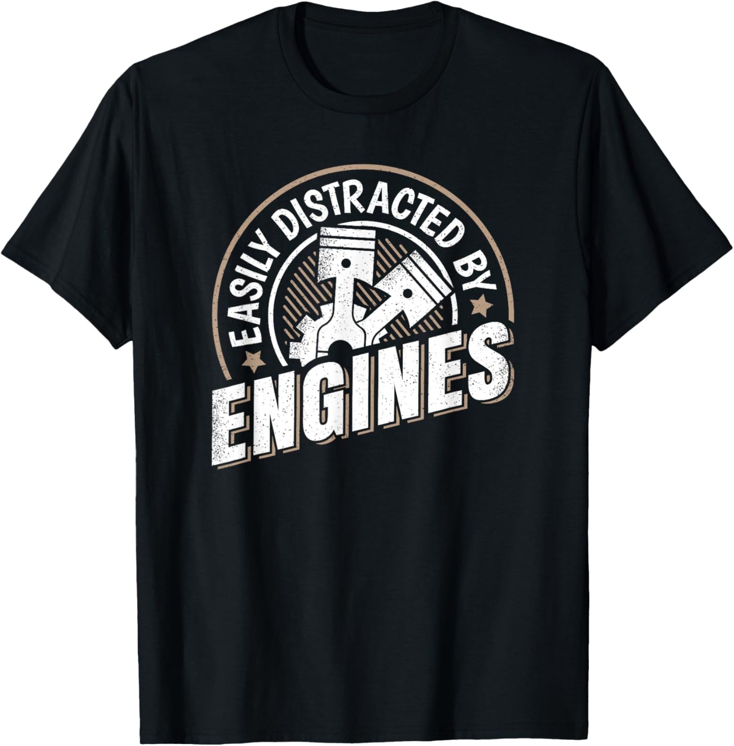 Easily Distracted By Engines Funny Car Mechanic Men T-Shirt