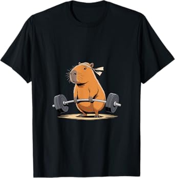 Funny Deadlift Capybara Cute Fitness Capy Gym Lover Gifts T-Shirt