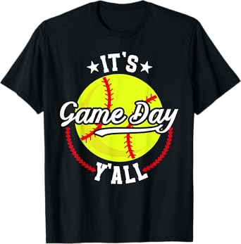 It's Game Day Y'All Softball Game Day Softball T-Shirt