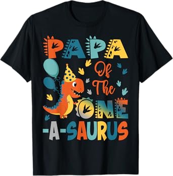 Papa Of The One-A-Saurus 2Nd Birthday Dinosaur Party T-Shirt