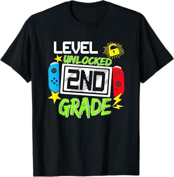 2nd Grade Level Unlocked Video Game Back to School Boys T-Shirt